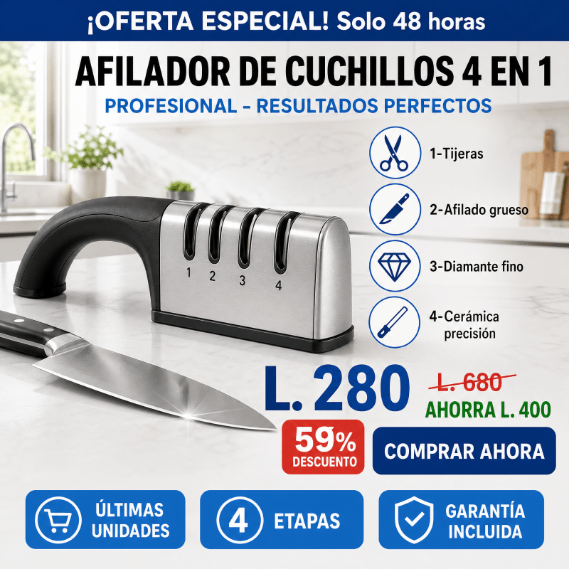 Afilador de Cuchillos Profesional 3 Etapas Manual | EdgeMaster Pro AMAZON CON GARANTIA EXTENDIDA Y CERTIFICACIÓNN - Inversiones Alkosto